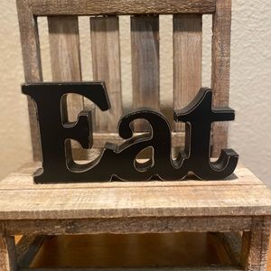 Eat Wood Sign, Black Eat Sign, Eat Decor, Farmhouse Decor